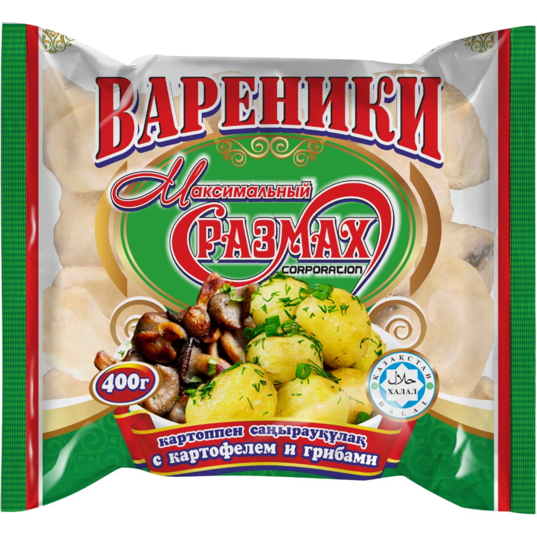 Вареники с картофелем и грибами 0,4кг (1/20)